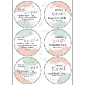 Produktbild des Artikels Aufkleber-Grußkarten: Gott hat seinen Engeln befohlen, 4 Stück (Schreibwaren)