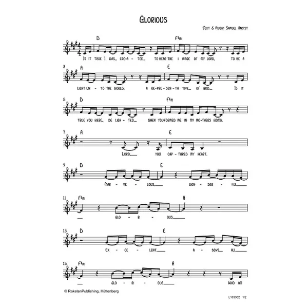 Produktbild des Artikels Glorious (Noten - Download)