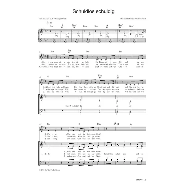 Produktbild des Artikels Schuldlos schuldig (Noten - Download)