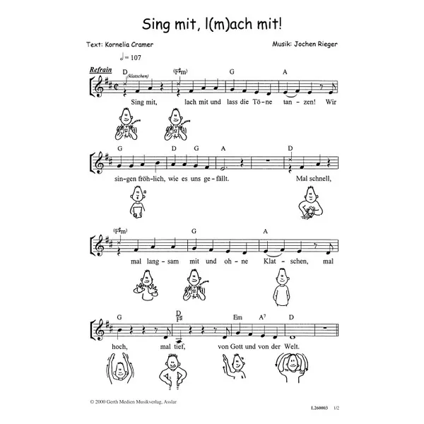 Produktbild des Artikels Sing mit, lach mit! (Noten - Download)