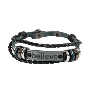 Produktbild des Artikels Leder-Armband "believe" - schwarz ()