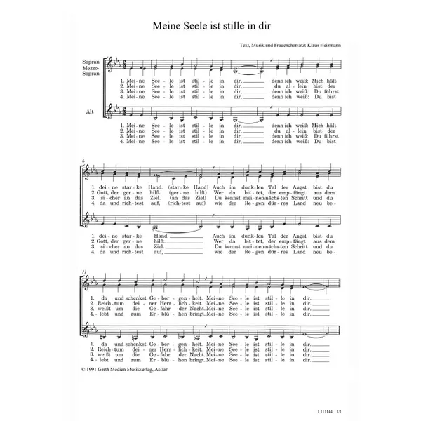 Produktbild des Artikels Meine Seele ist stille in dir (Noten - Download)