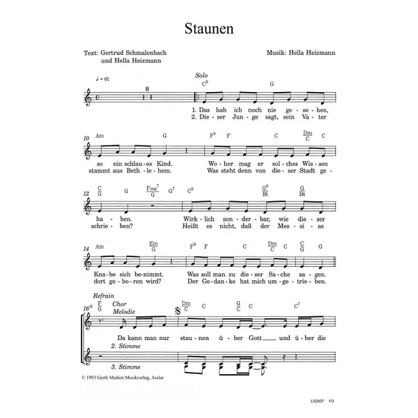 Produktbild des Artikels Staunen (Noten - Download)