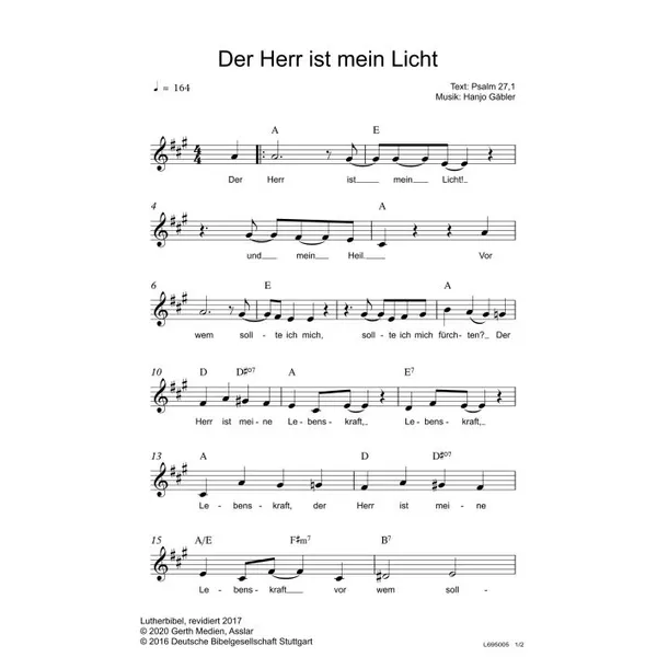 Produktbild des Artikels Der Herr ist mein Licht (Noten - Download)