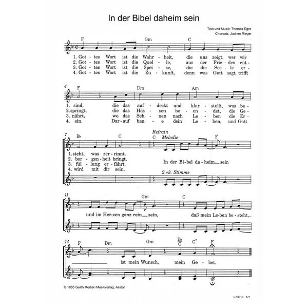 Produktbild des Artikels In der Bibel daheim sein (Noten - Download)