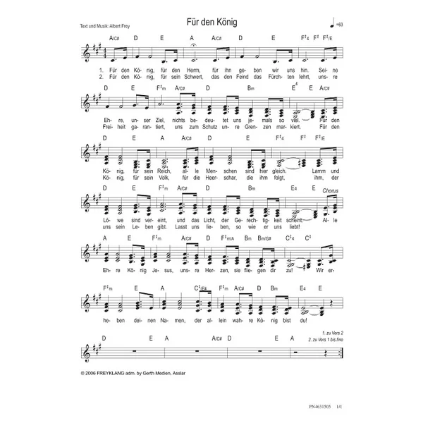 Produktbild des Artikels Für den König (Noten - Download)