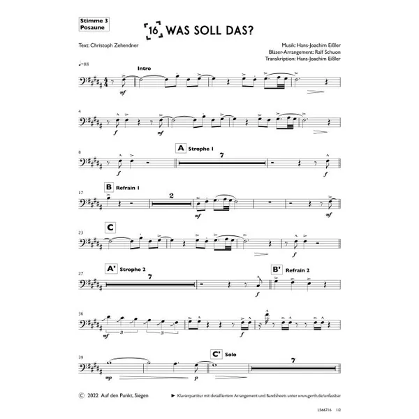 Produktbild des Artikels Was soll das? (3. Posaune) (Noten - Download)