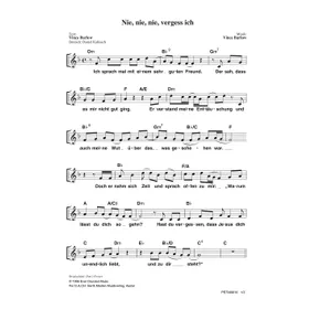 Produktbild des Artikels Nie, nie, nie, vergess ich (Noten - Download)