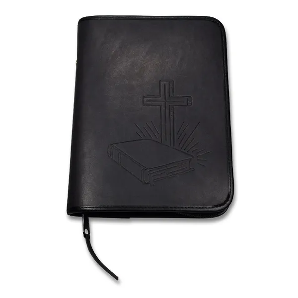 Produktbild des Artikels Bibelhülle "Bibel/Kreuz/Strahlen" Taschenbibel - anthrazit (Kunstleder)