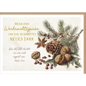Produktbild des Artikels Faltkarte "Herzliche Weihnachtsgrüße" - Tannenzweig (Schreibwaren)