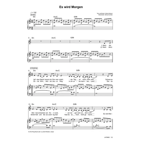 Produktbild des Artikels Es wird Morgen (Noten - Download)