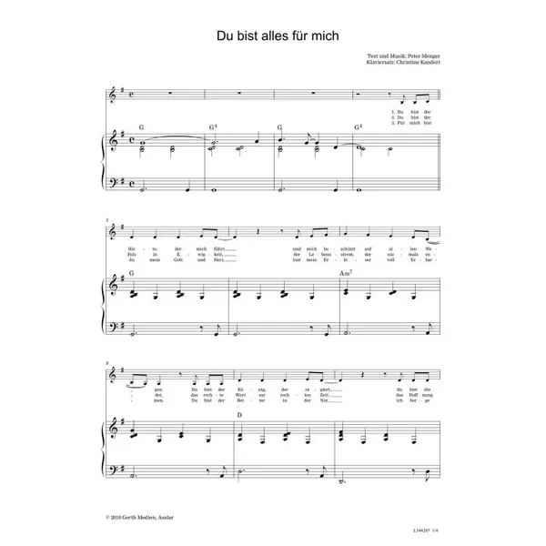 Produktbild des Artikels Du bist alles für mich (Noten - Download)