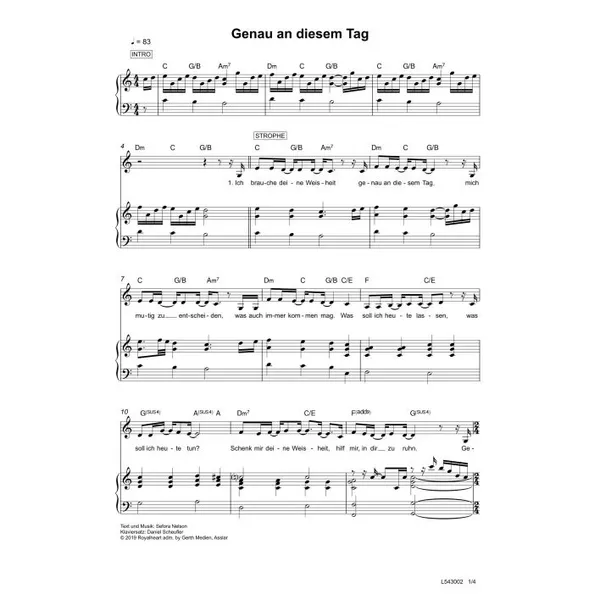 Produktbild des Artikels Genau an diesem Tag (Noten - Download)