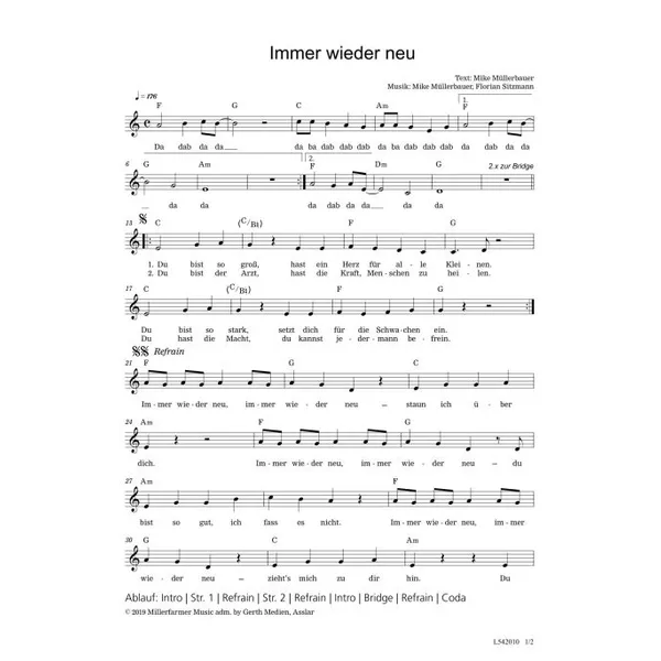 Produktbild des Artikels Immer wieder neu (Noten - Download)