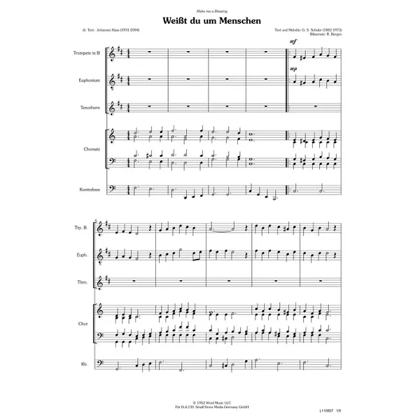 Produktbild des Artikels Weißt du um Menschen (Noten - Download)