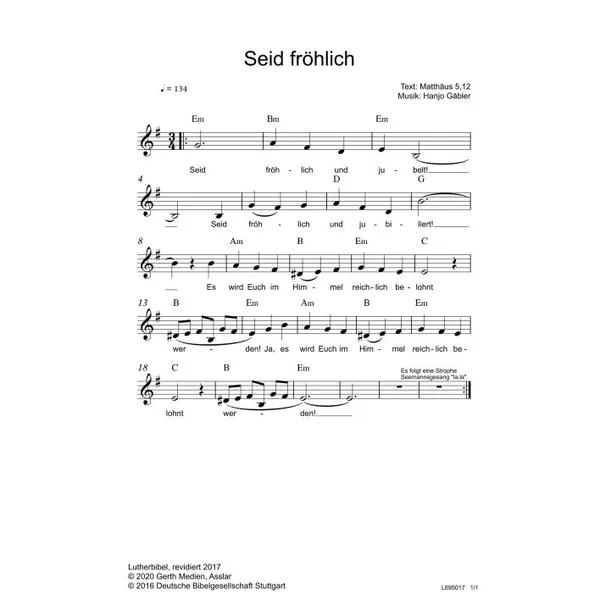 Produktbild des Artikels Seid fröhlich und jubelt (Noten - Download)