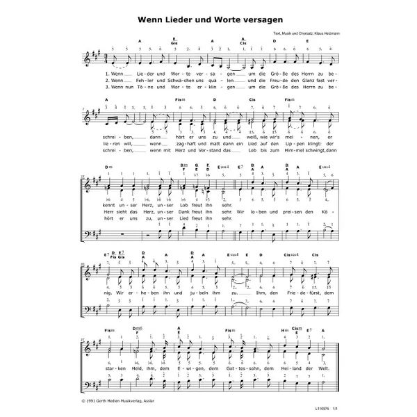 Produktbild des Artikels Wenn Lieder und Worte versagen (Noten - Download)