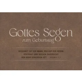 Produktbild des Artikels Faltkarte "Gottes Segen zum Geburtstag (Schreibwaren)