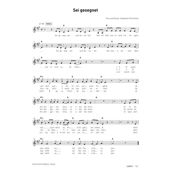 Produktbild des Artikels Sei gesegnet (Noten - Download)