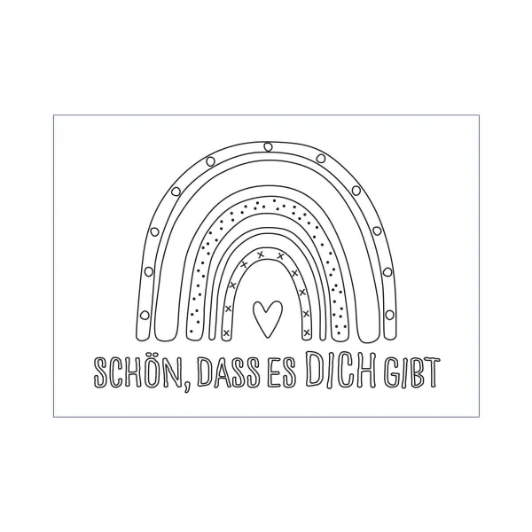 Produktbild des Artikels Postkarte zum Ausmalen "Regenbogen" (Schreibwaren)