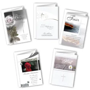 Produktbild des Artikels Faltkarten - Trauer 5er Set (Schreibwaren)