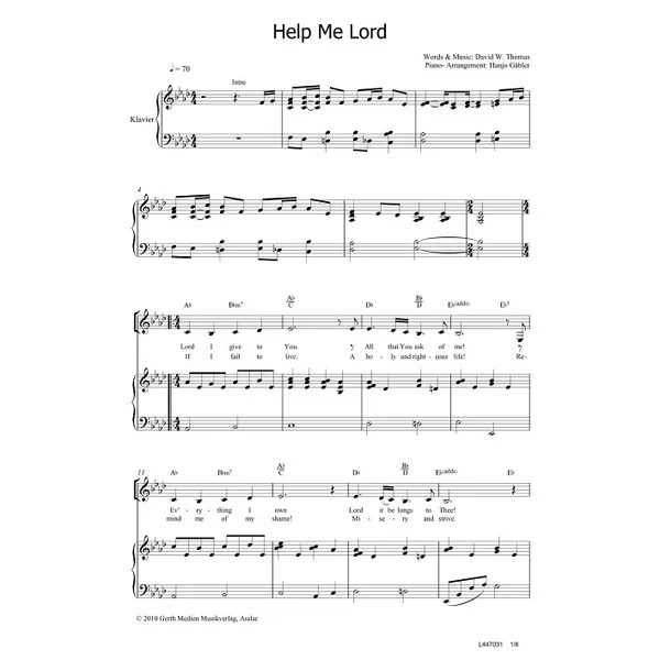 Produktbild des Artikels Help Me Lord (Noten - Download)