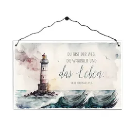 Produktbild des Artikels Holzschild groß - Du bist der Weg (Leuchtturm) ()