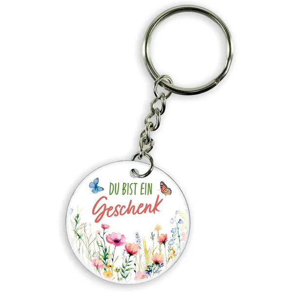Produktbild des Artikels Schlüsselanhänger Edelstahl "Du bist ein Geschenk" ()