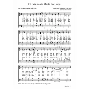 Produktbild des Artikels Ich bete an die Macht der Liebe (Noten - Download)