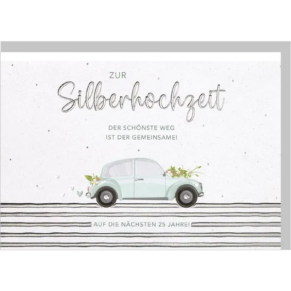Produktbild des Artikels Faltkarte "Zur Silberhochzeit" - Auto (Schreibwaren)