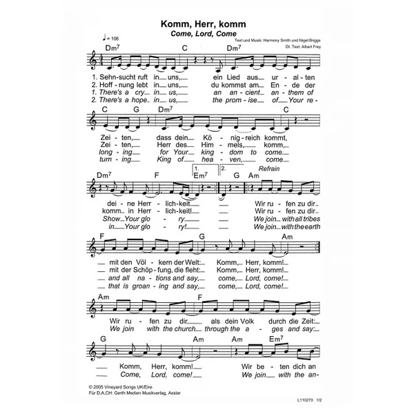 Produktbild des Artikels Komm, Herr, komm (Noten - Download)