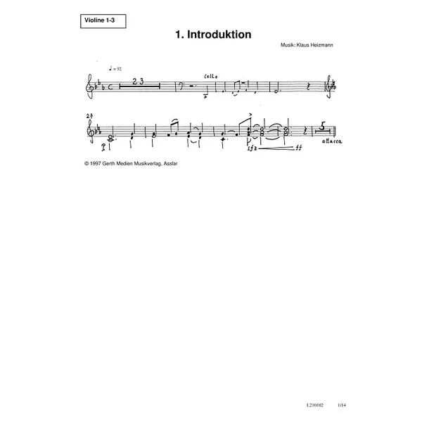 Produktbild des Artikels Dank für Golgatha (Violine 1-3) (Noten - Download)