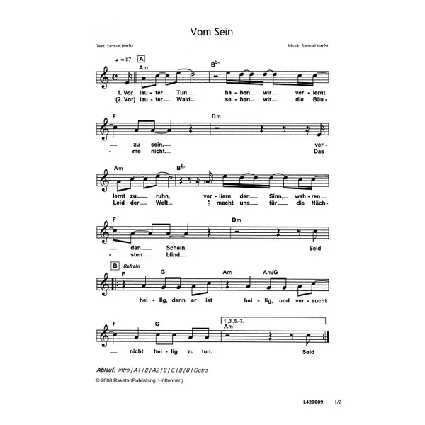 Produktbild des Artikels Vom Sein (Noten - Download)