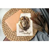 Stimmungsbild zu Faltkarte "Sei stark und mutig" - Löwe