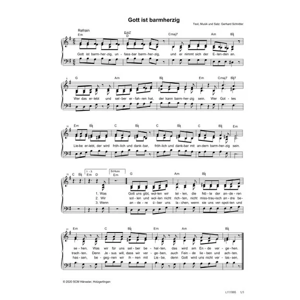 Produktbild des Artikels Gott ist barmherzig (Noten - Download)