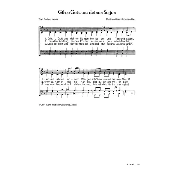 Produktbild des Artikels Gib, o Gott, uns deinen Segen (Noten - Download)