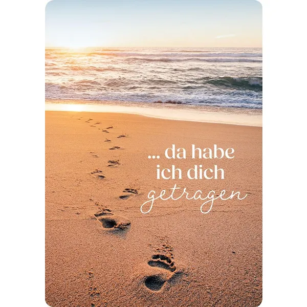 Produktbild des Artikels Postkarte - ...da habe ich dich getragen - Spuren im Sand (Schreibwaren)