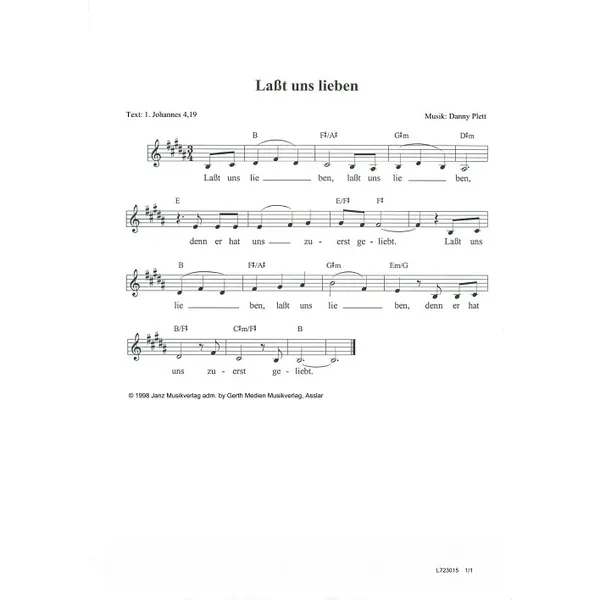 Produktbild des Artikels Lasst uns lieben (Noten - Download)