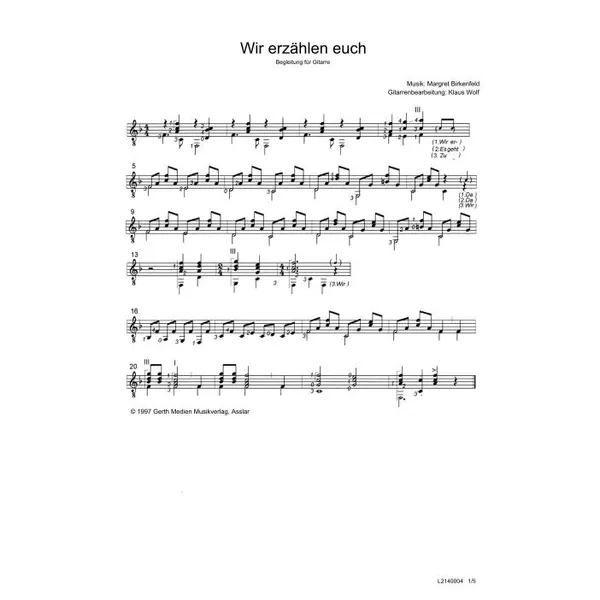 Produktbild des Artikels Zachäus (Gitarre) (Noten - Download)