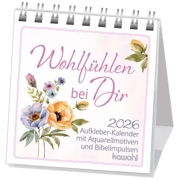 Produktbild des Artikels Wohlfühlen bei Dir 2026 - Aufkleber-Kalender (Kalender - Spiralbindung)