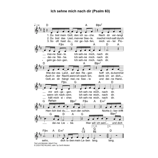 Produktbild des Artikels Ich sehne mich nach dir (Psalm 63) (Noten - Download)