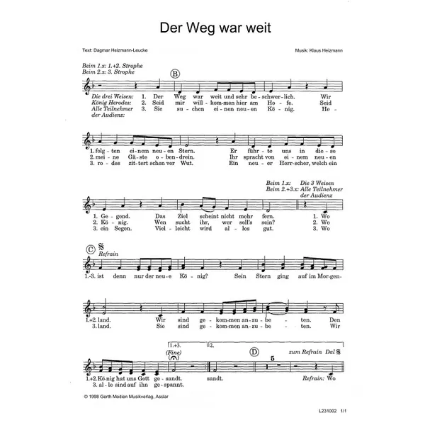 Produktbild des Artikels Der Weg war weit (Noten - Download)