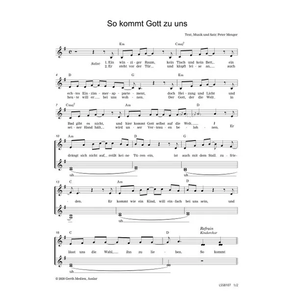 Produktbild des Artikels So kommt Gott zu uns (Noten - Download)