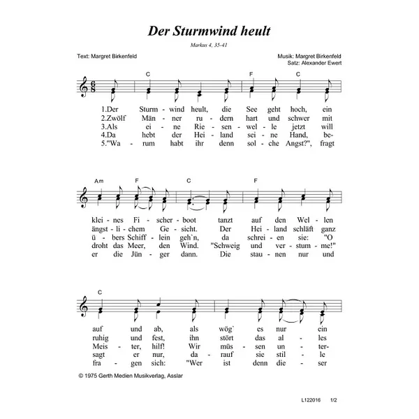 Produktbild des Artikels Der Sturmwind heult (Noten - Download)
