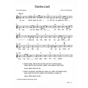 Produktbild des Artikels Danke-Lied (Noten - Download)