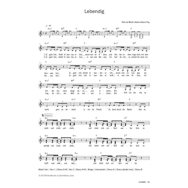 Produktbild des Artikels Lebendig (Noten - Download)