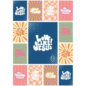 Produktbild des Artikels Aufkleber-Grußkarten: Love like Jesus. 4 Stück (Schreibwaren)