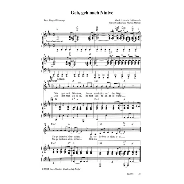 Produktbild des Artikels Geh, geh nach Ninive (Noten - Download)
