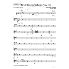 Produktbild des Artikels Es werden zwei auf dem Felde sein (Trompete in B) (Noten - Download)