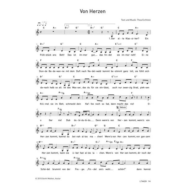 Produktbild des Artikels Von Herzen (Noten - Download)